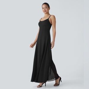 Black Spaghetti-Strap Maxi Dress